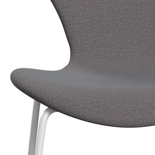 Fritz Hansen Series 7™ Chair Full Upholstery, White/Steelcut Trio Soft Blue/Brown/Black