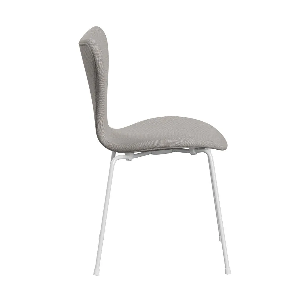 Fritz Hansen Series 7™ Chair Full Upholstery, White/Steelcut Trio White & Grey