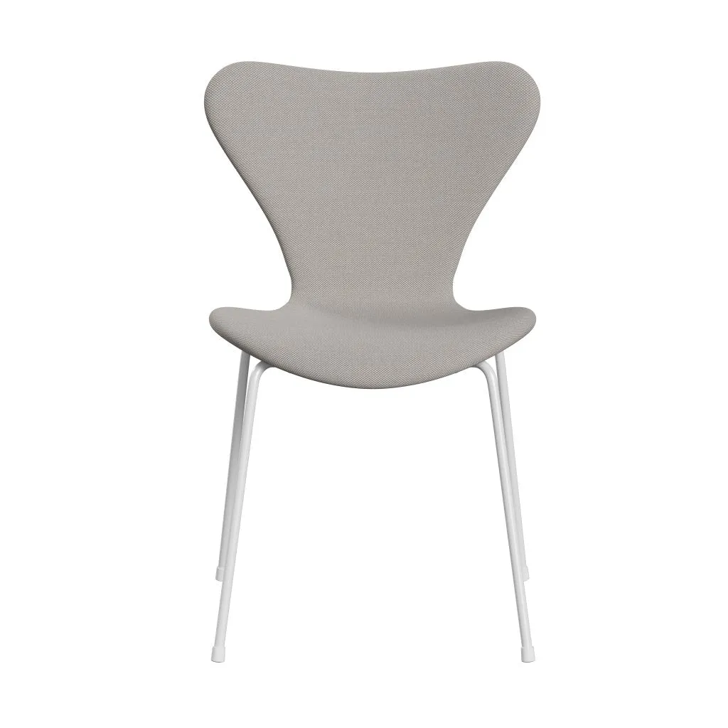 Fritz Hansen Series 7™ Chair Full Upholstery, White/Steelcut Trio White & Grey