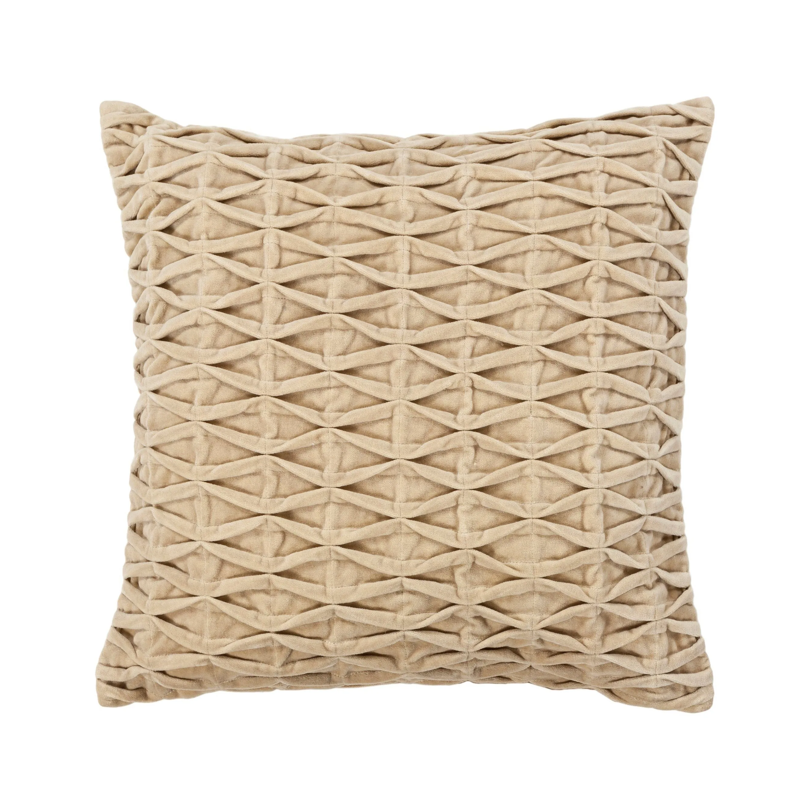 Gathered Diamond Velvet Pillow