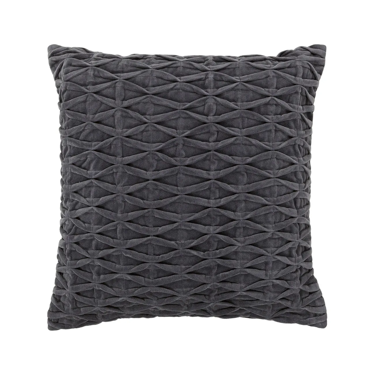 Gathered Diamond Velvet Pillow