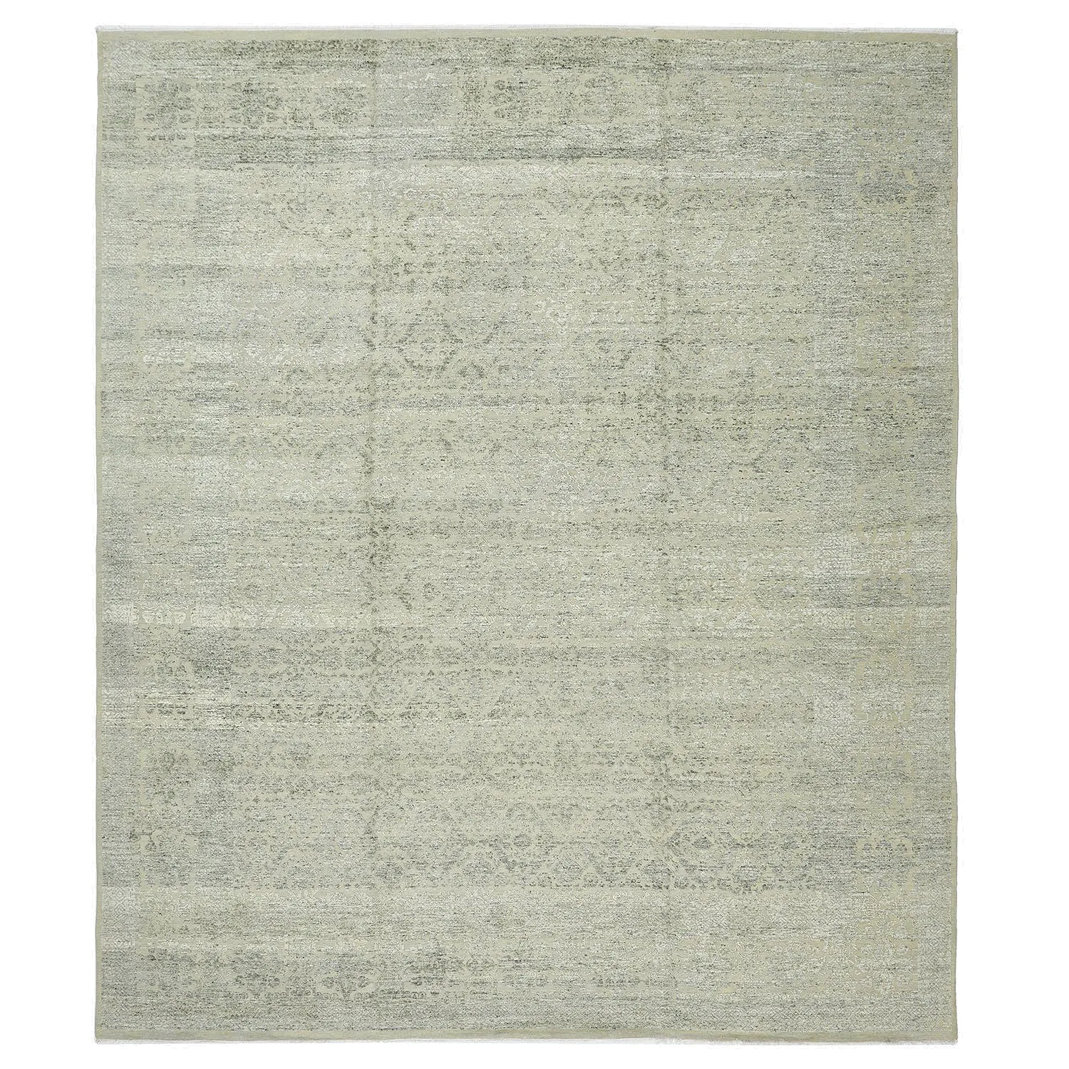Grey Traditional Wool Rug - 12' x 14'