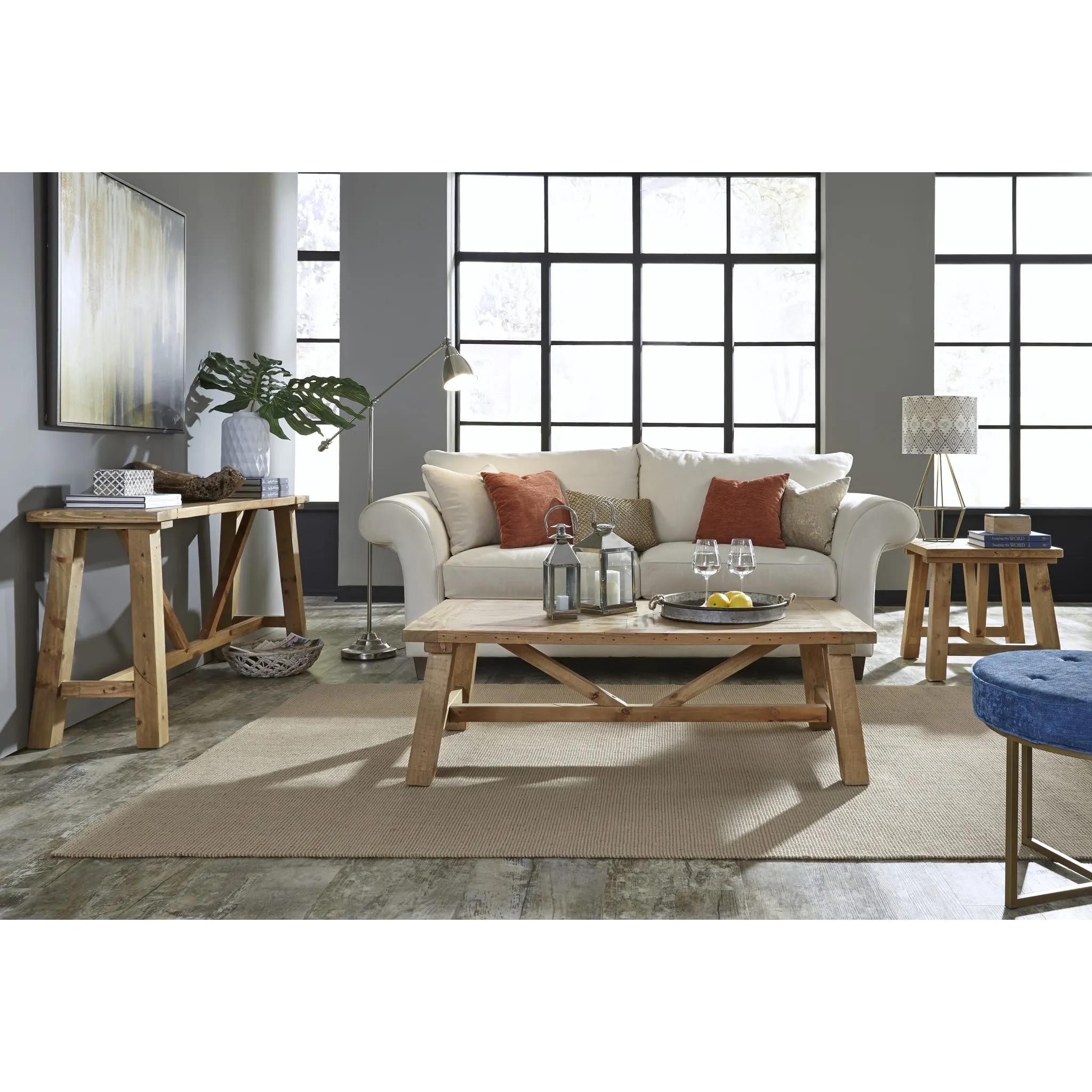 Harby Reclaimed Wood Console Table in Rustic Tawny Modus