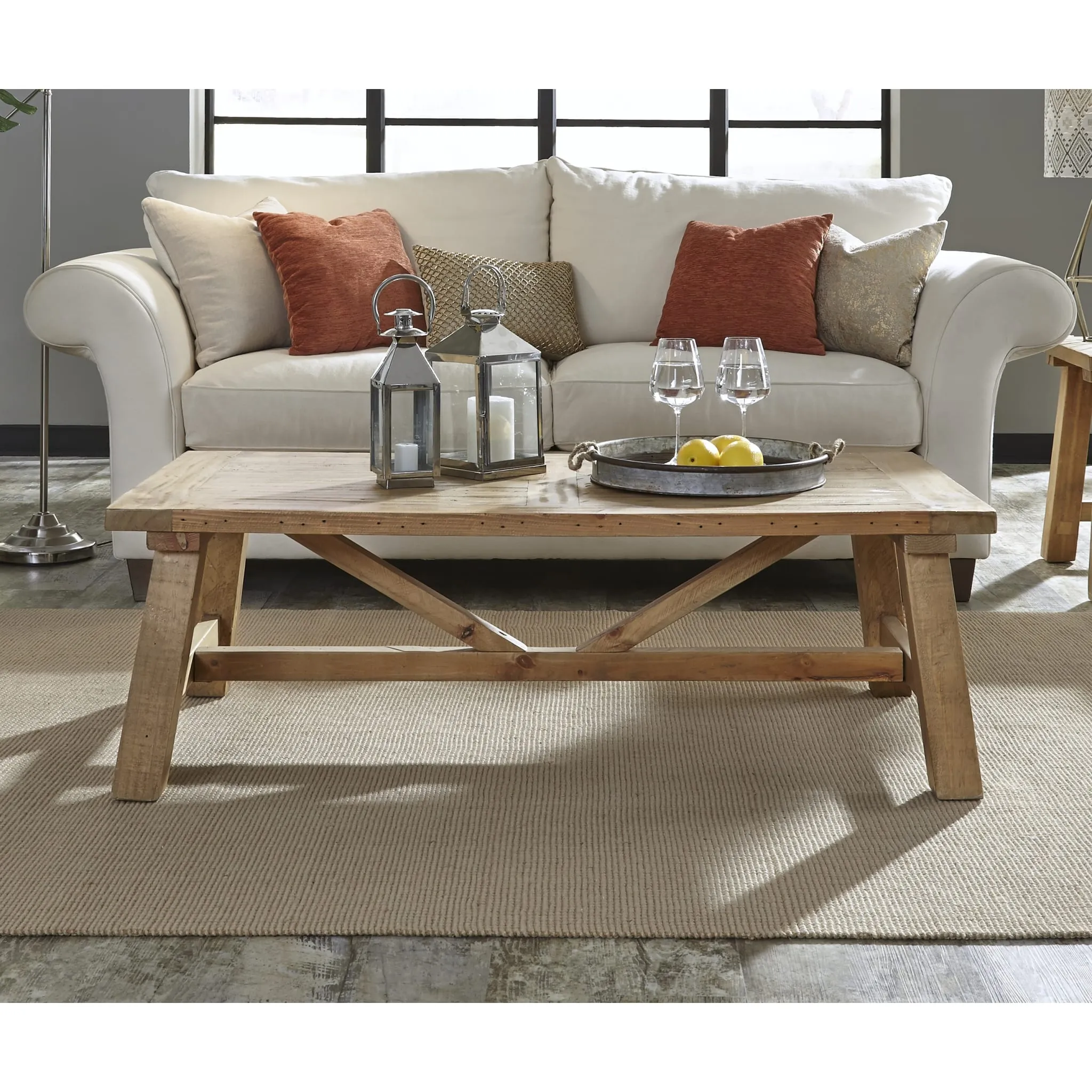 Harby Reclaimed Wood Rectangular Coffee Table in Rustic Tawny Modus