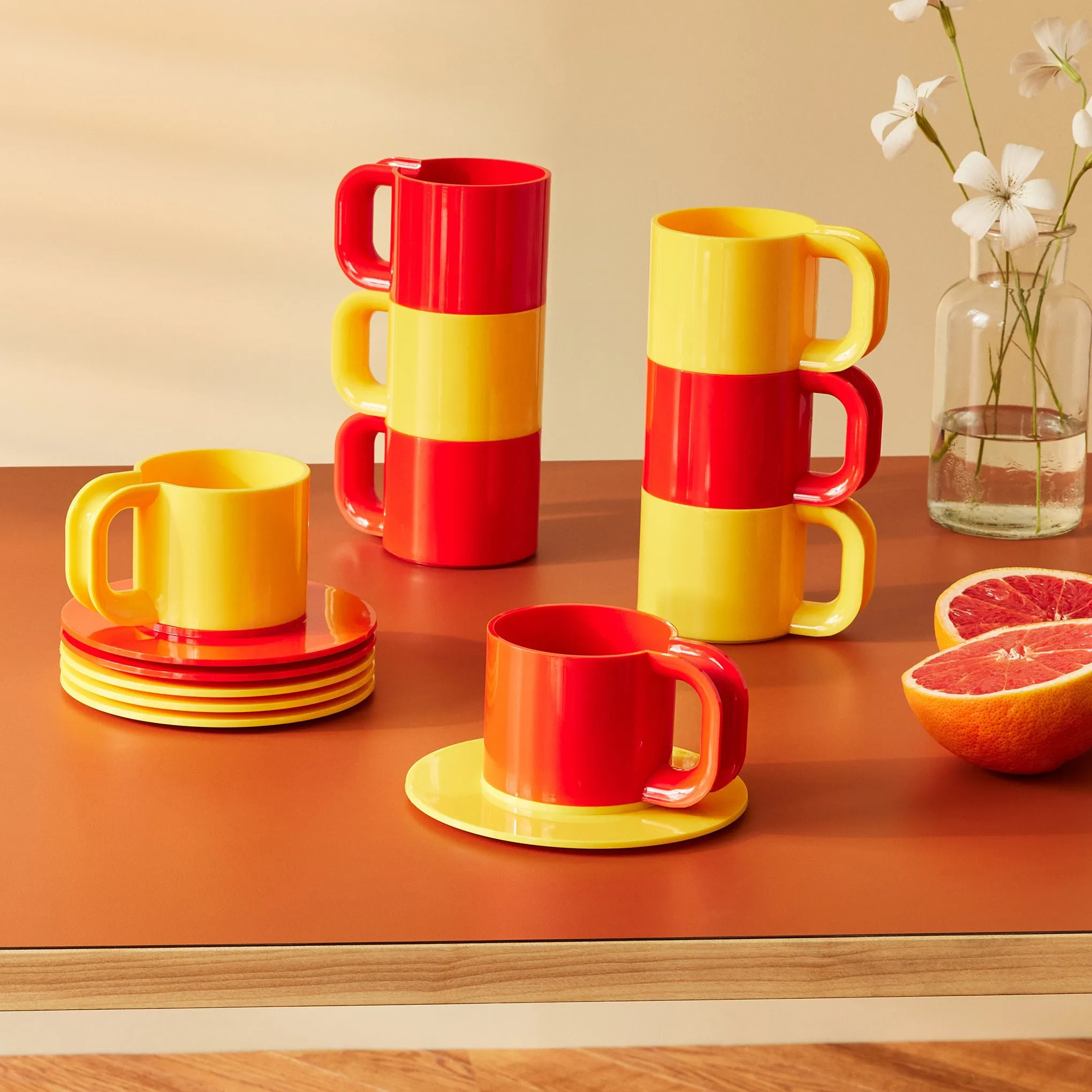 Hellerware Max 2 Cups & Saucers (Set of 12)