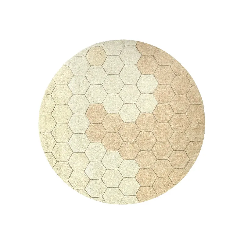Honeycomb Round Washable Rug