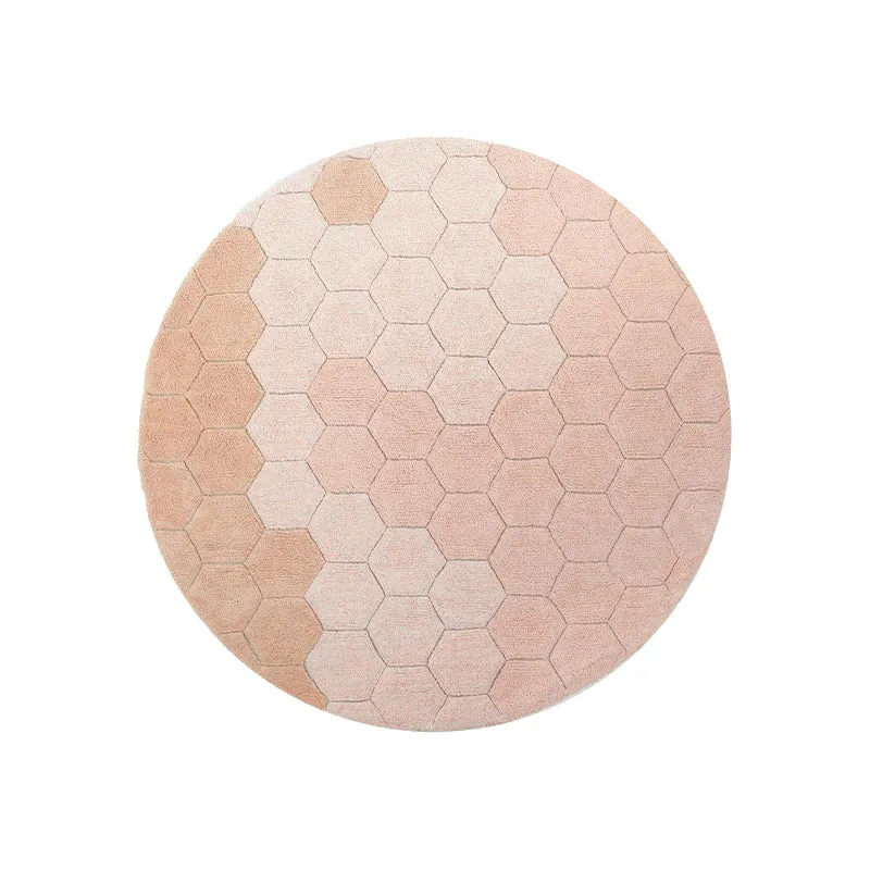 Honeycomb Round Washable Rug