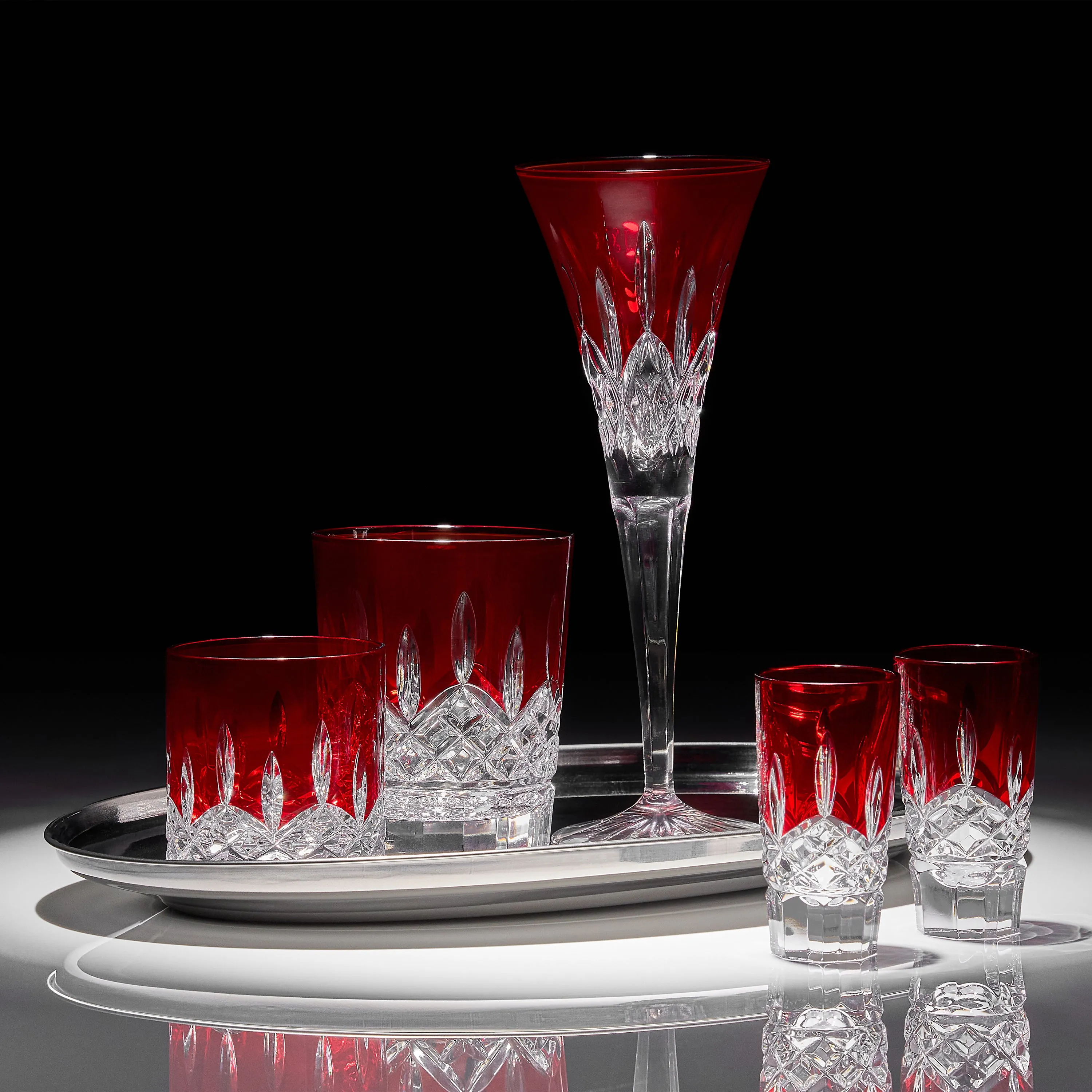 Lismore Red Straight Tumbler (Set of 2)