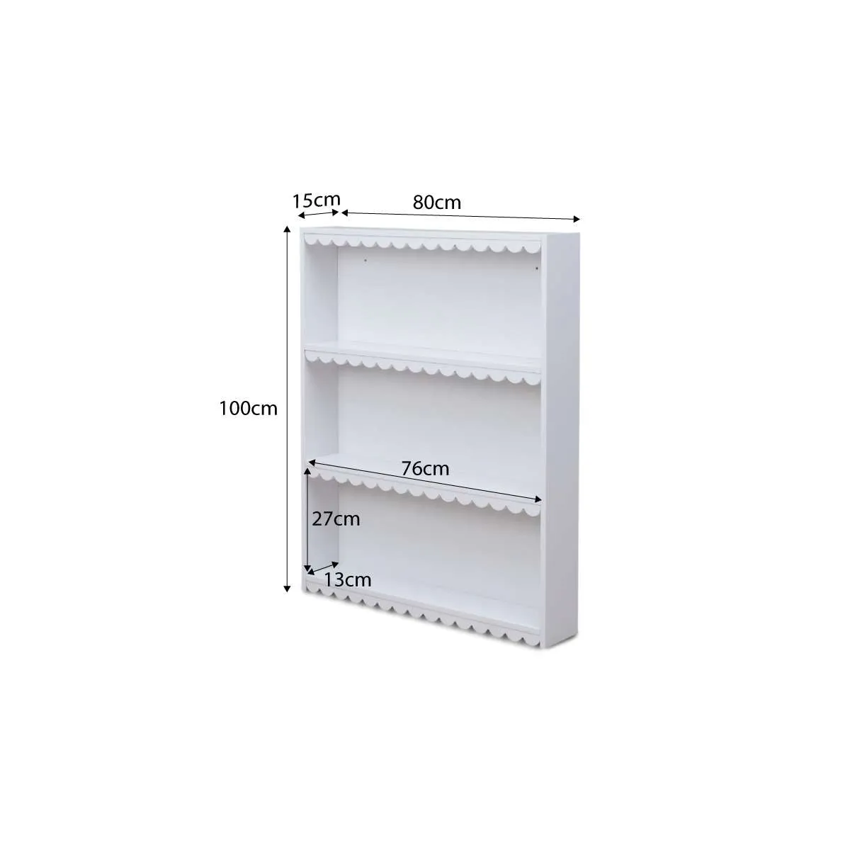 Maisie Scalloped Wall Shelf Mocka