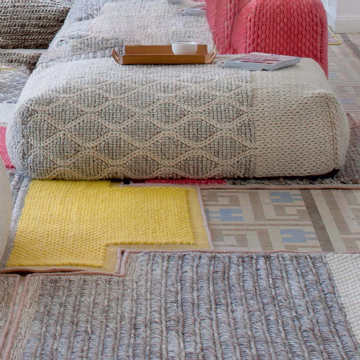 Mangas Space Rectangular Rhombus Pouf