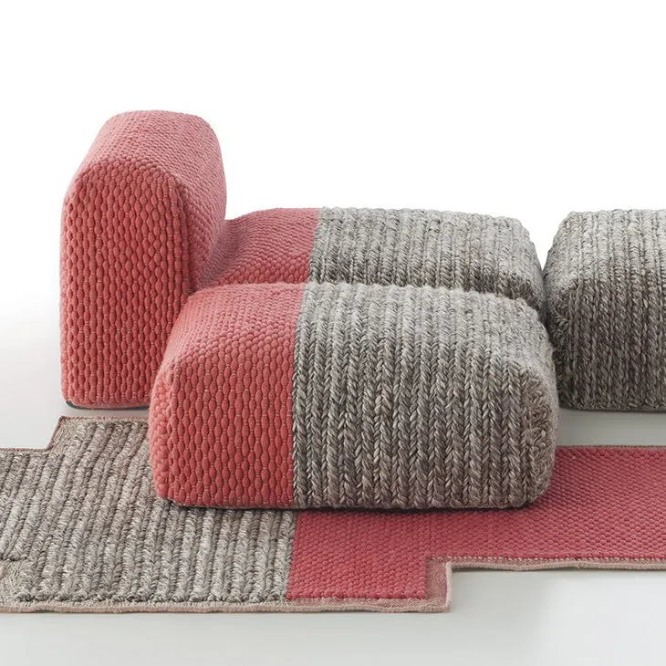 Mangas Space Square Plait Pouf