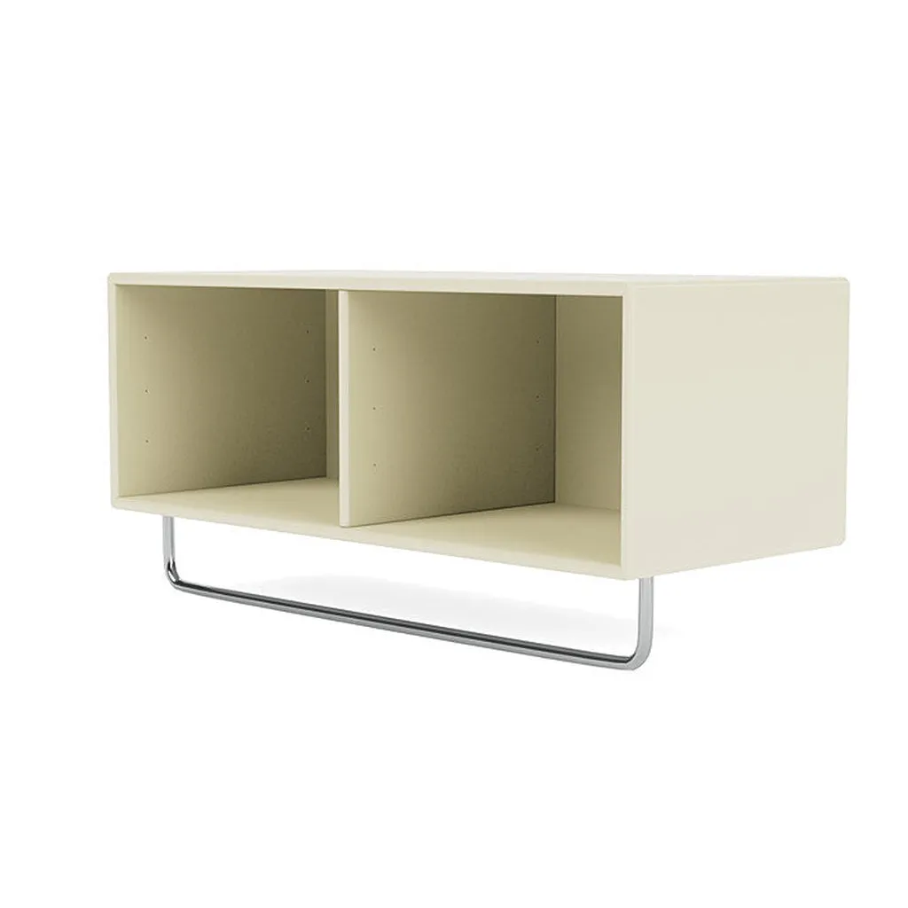 Montana Coat Shelf With Clothes Rack, Vanilla White