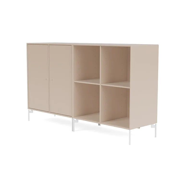 Montana Pair Classic Sideboard With Legs, Clay/Snow White