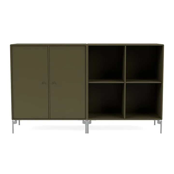 Montana Pair Classic Sideboard With Legs, Oregano/Matt Chrome