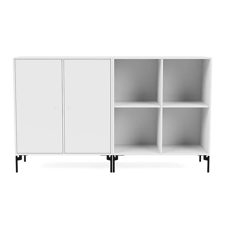 Montana Pair Classic Sideboard With Legs, Snow White/Black