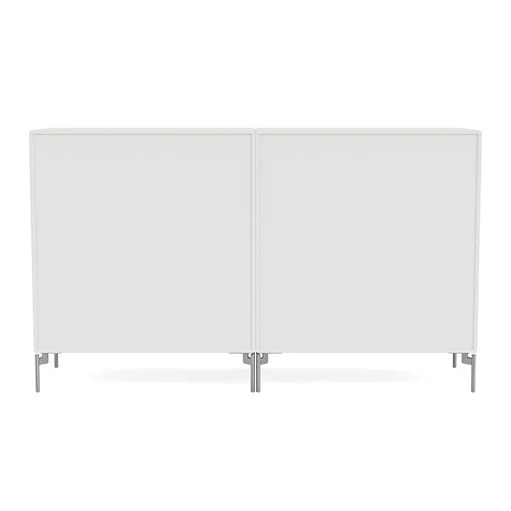 Montana Pair Classic Sideboard With Legs, White/Matt Chrome