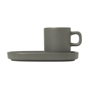 Pilar Espresso Cup with Tray (Set of 2)