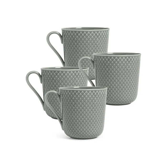 Rhombe Earth Mug with Handle (Set of 4)