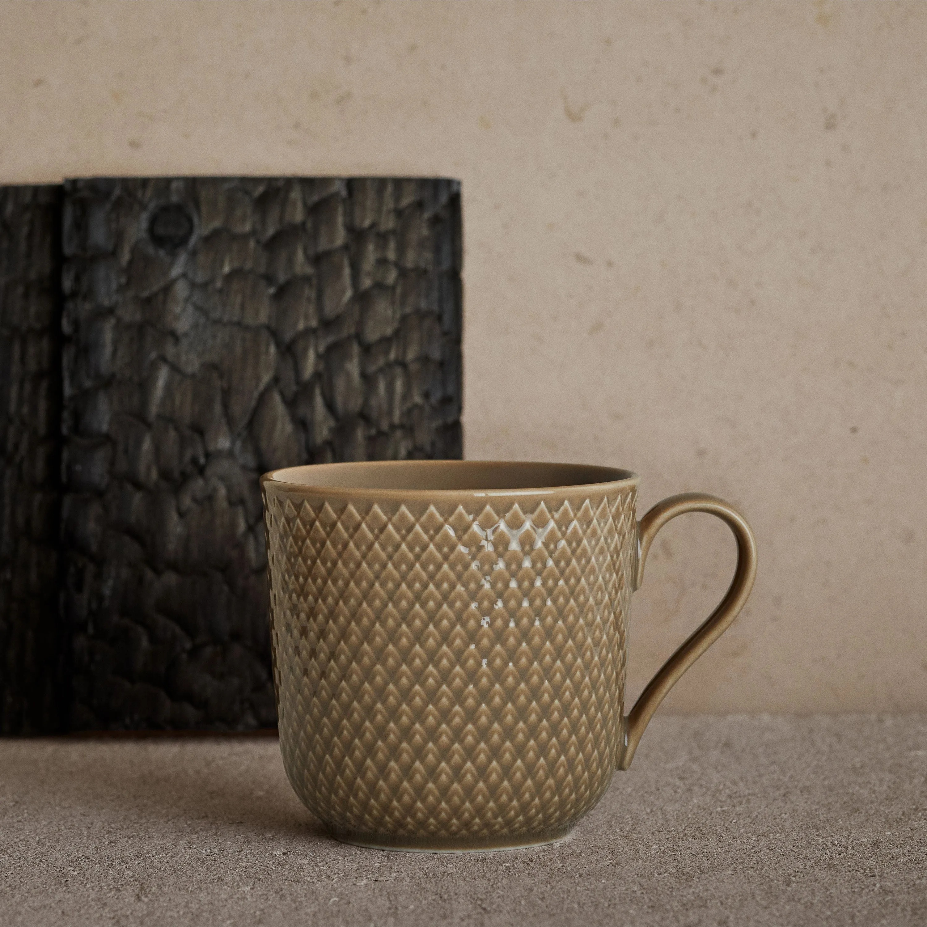 Rhombe Earth Mug with Handle (Set of 4)