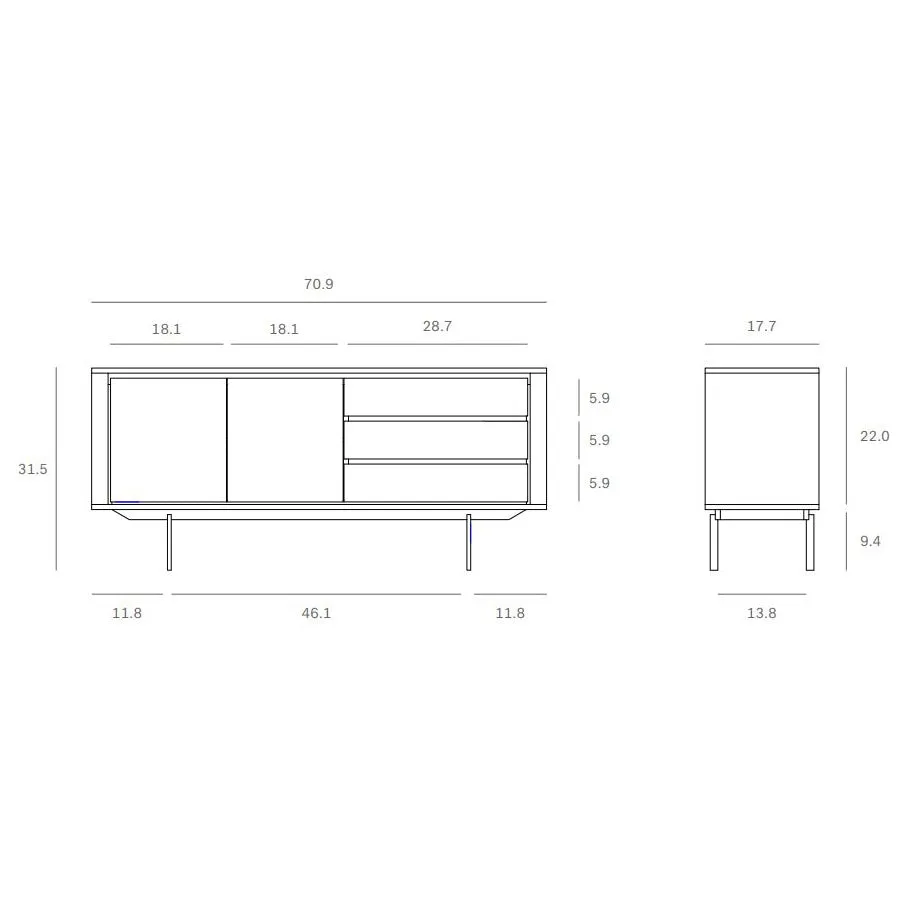 Shadow 2-Door 3-Drawer Sideboard