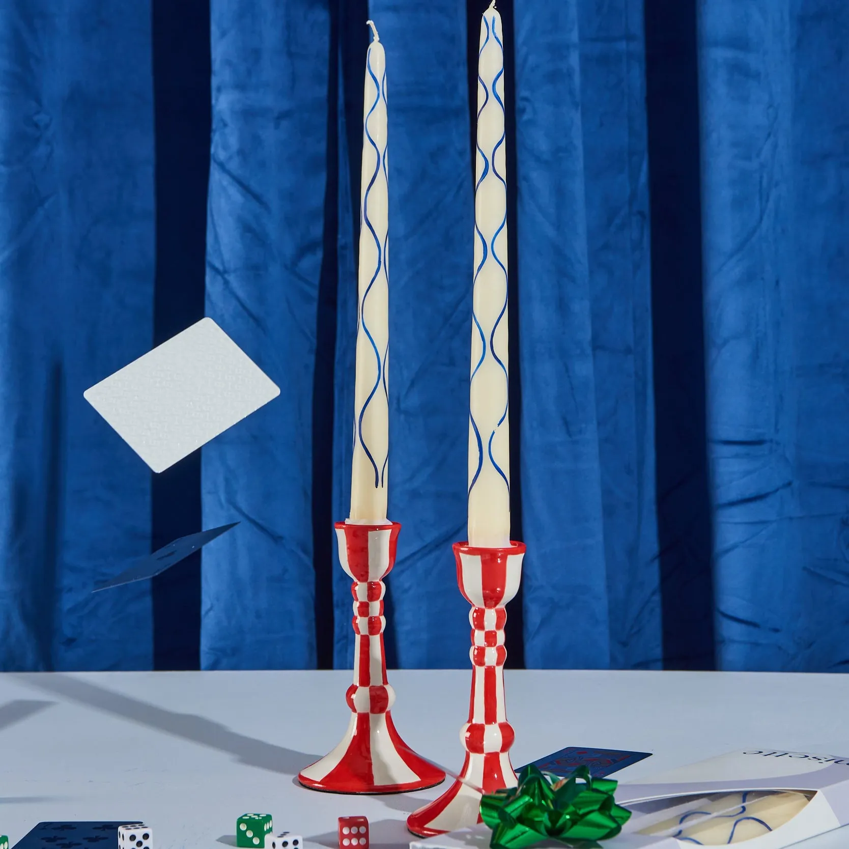 Still Life Hand-Painted Candle Holder (Set of 2)