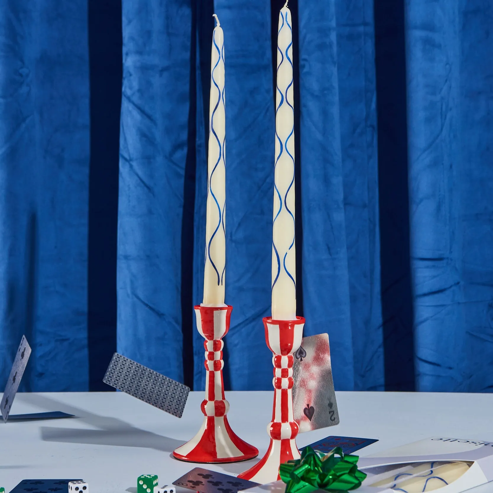 Still Life Hand-Painted Candle Holder (Set of 2)