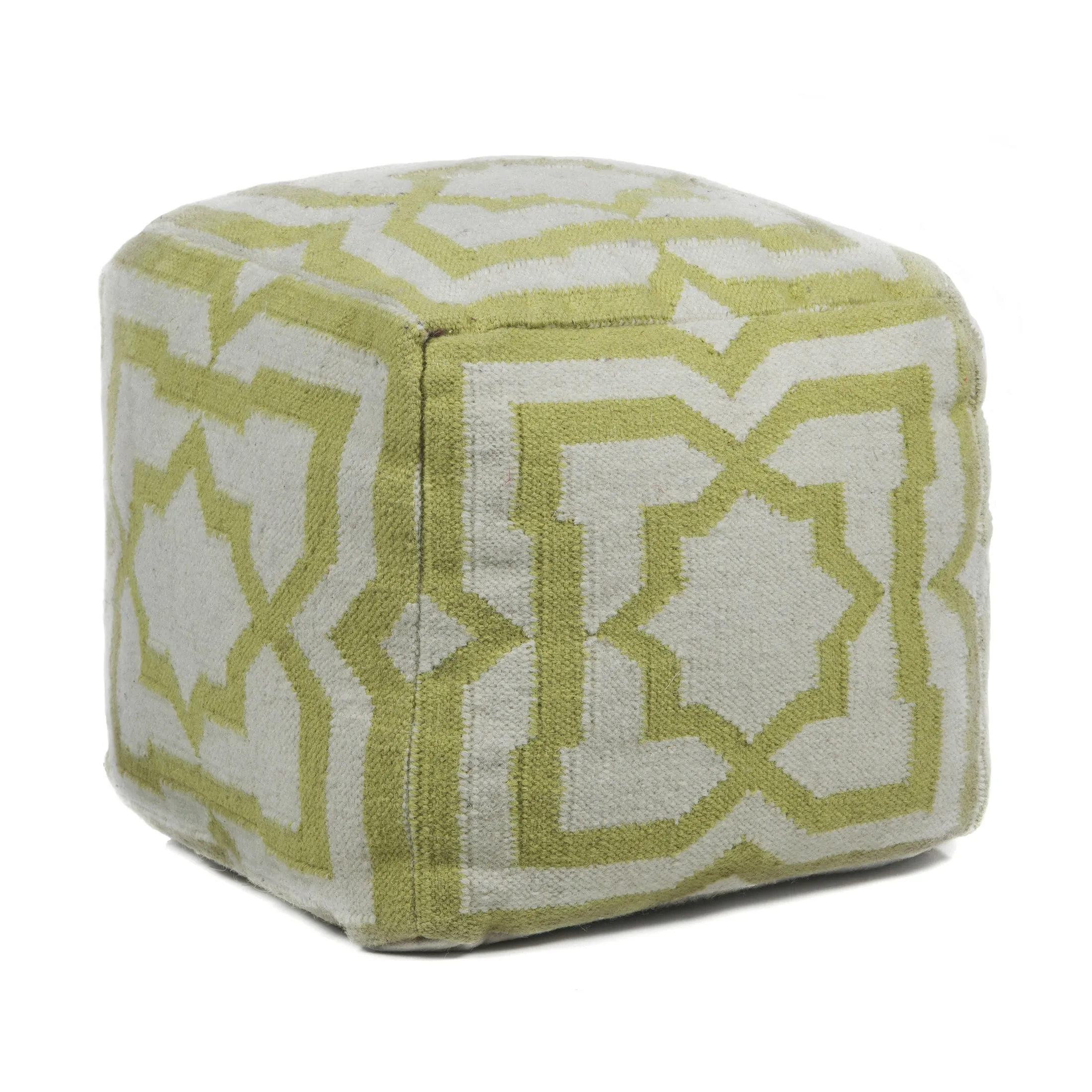 Textured Contemporary Wool Pouf