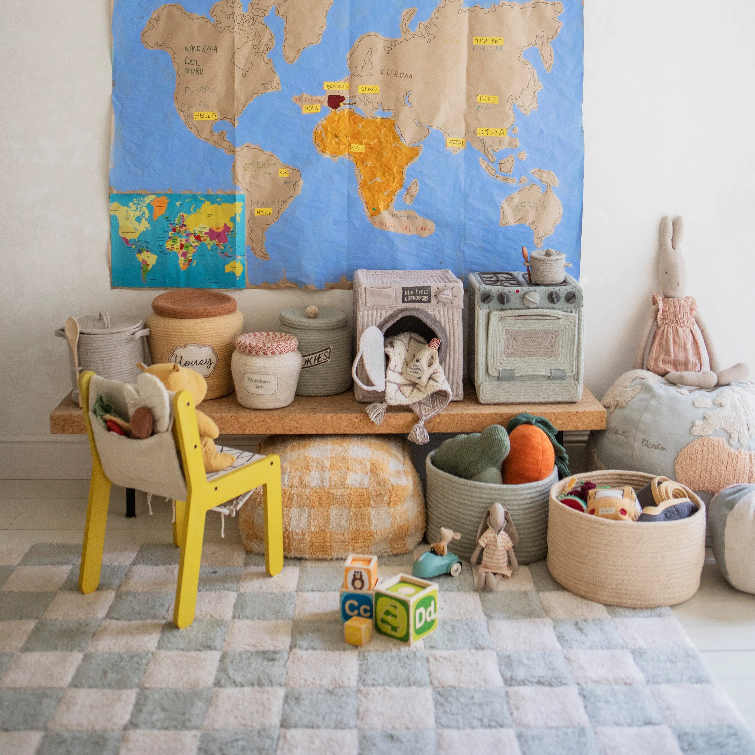 Tiles Washable Kitchen Rug