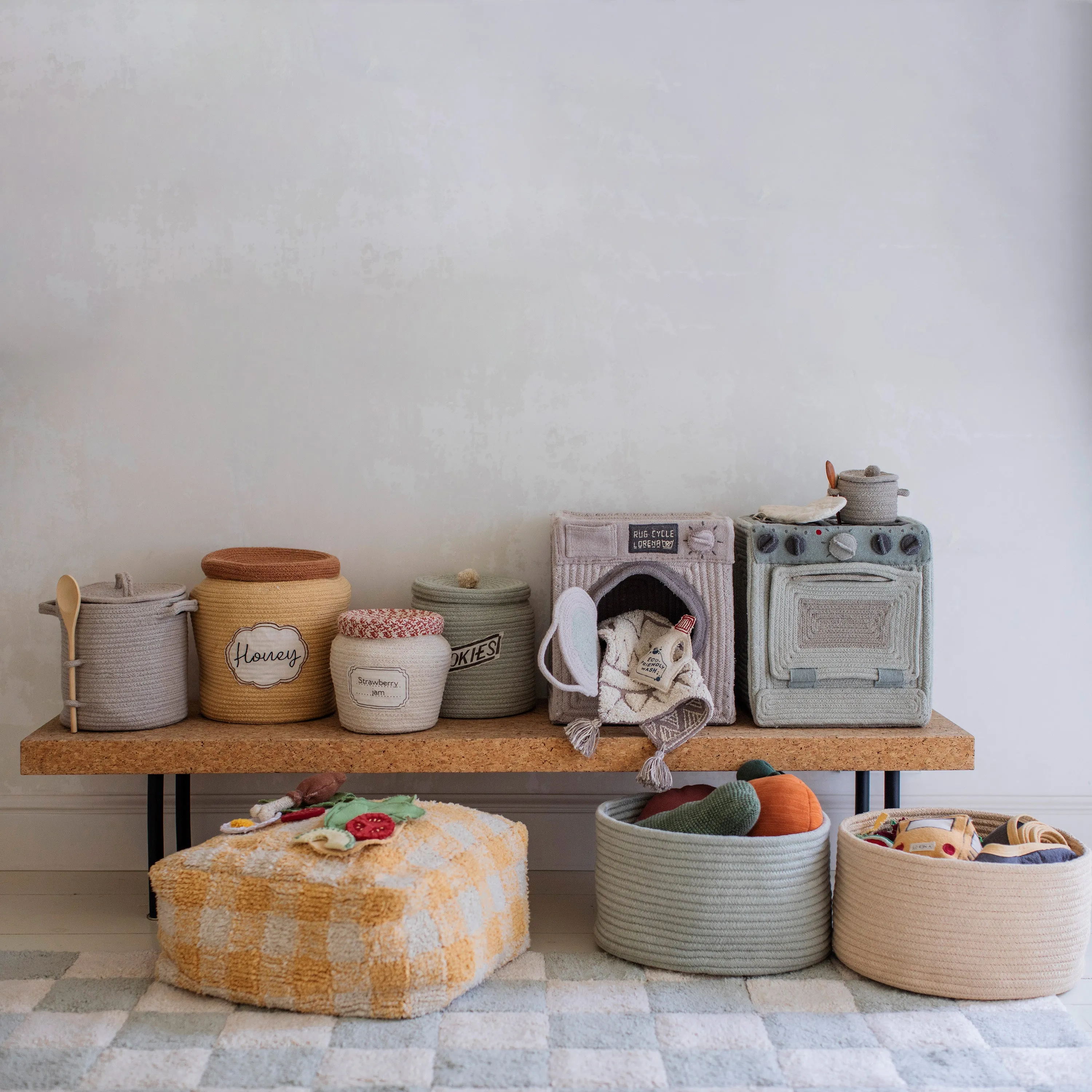 Tiles Washable Kitchen Rug