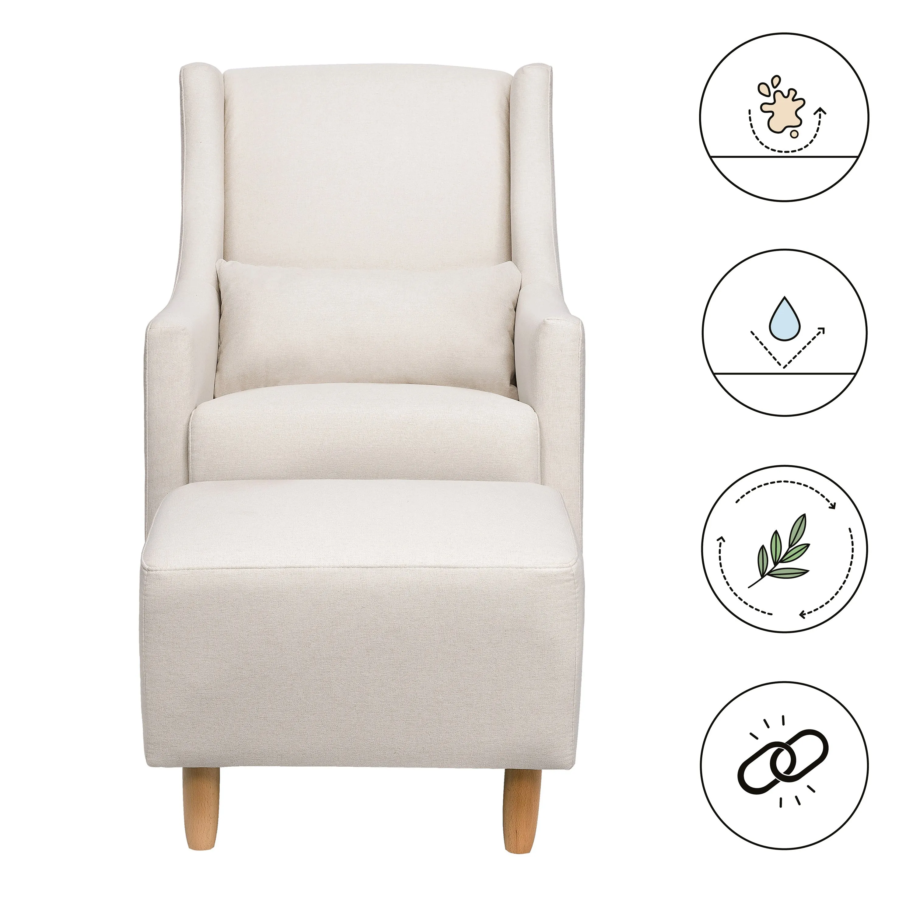 Toco Swivel Glider and Stationary Ottoman
