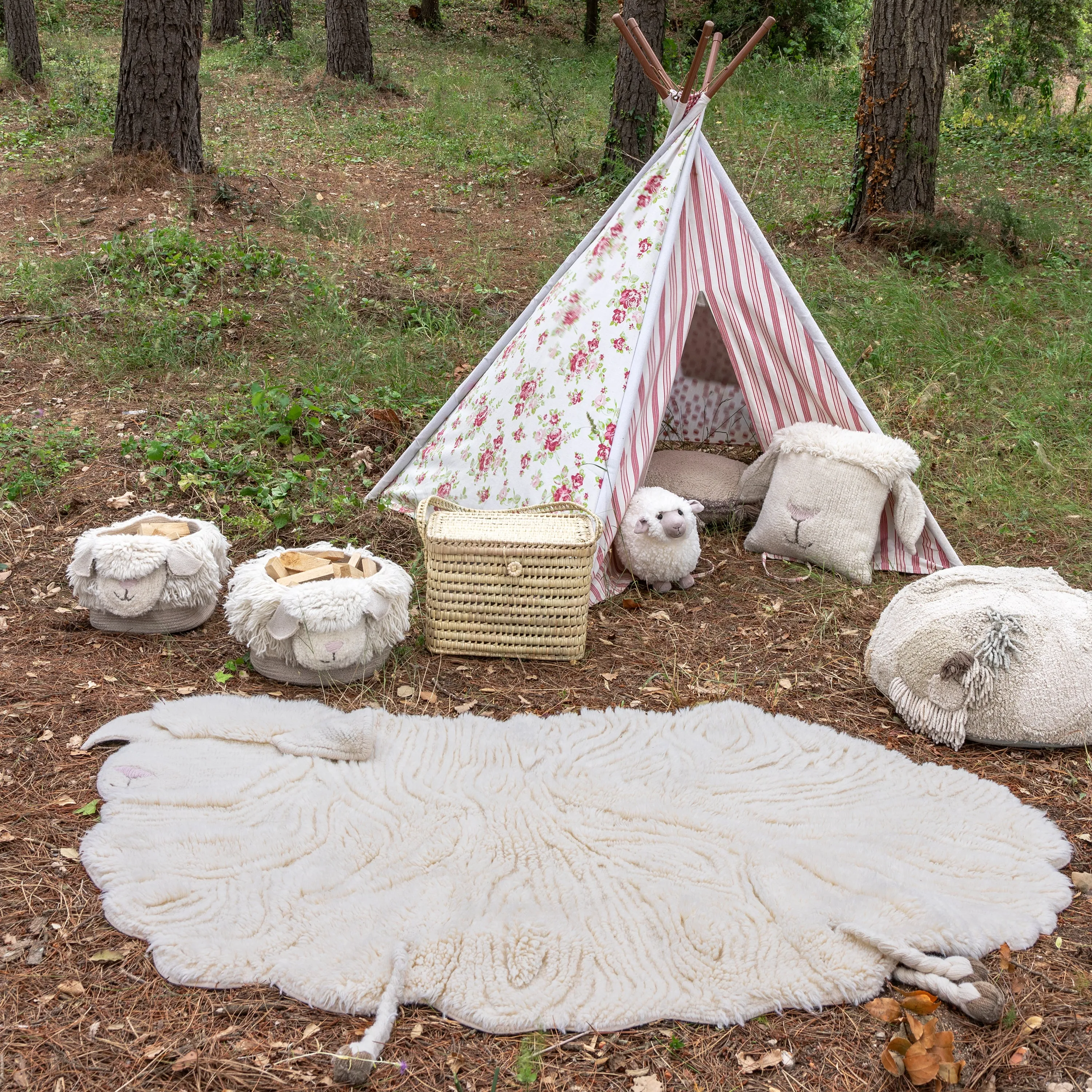 Washable Pink Nose Sheep Cushion