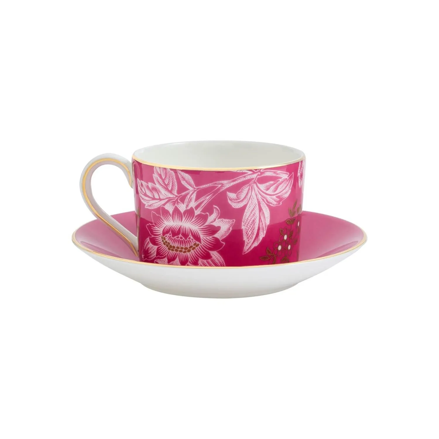 Wonderlust Pink Tonquin Teacup & Saucer