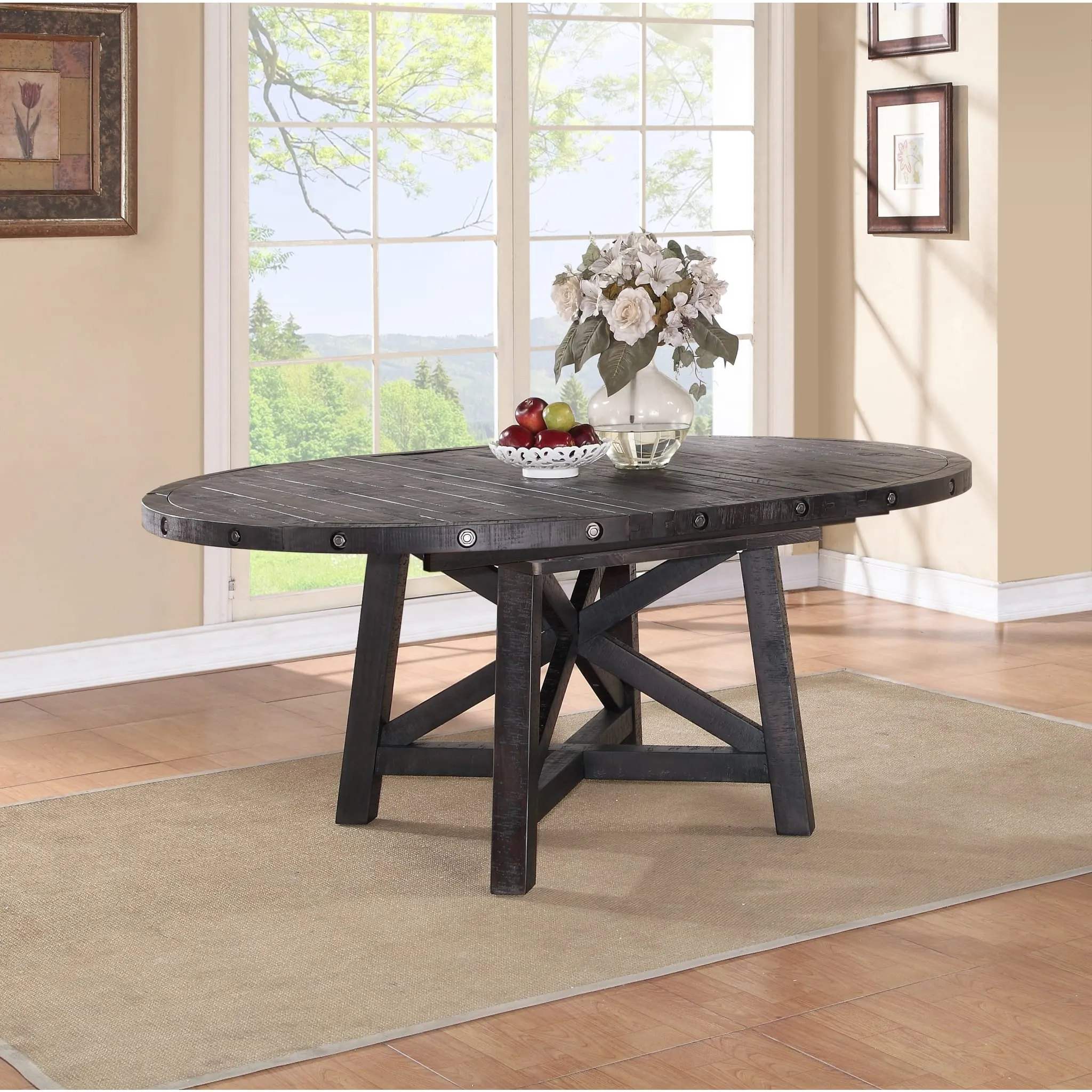 Yosemite Solid Wood Round Extension Table Modus