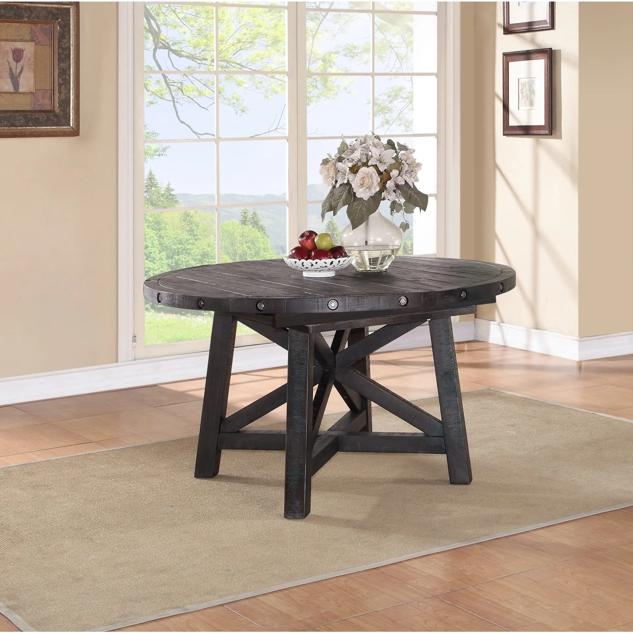 Yosemite Solid Wood Round Extension Table Modus